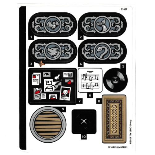 Visuel indicatif Rebrickable de Feuille d'autocollant 1 pour coffret 76781-1 (Sticker Sheet 1 for Set 76781-1)