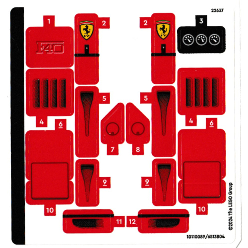 Visuel indicatif Rebrickable de Feuille d’autocollants pour le set 76394-1 (Sticker Sheet for Set 76394-1)