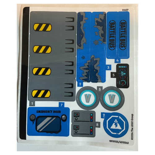 Visuel indicatif Rebrickable de Feuille d’autocollants pour le set 77073-1 (Sticker Sheet for Set 77073-1)