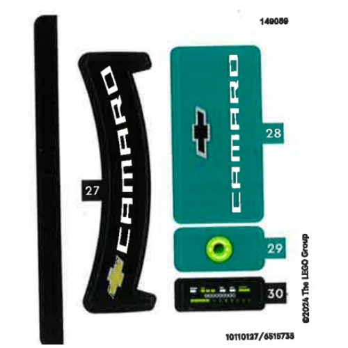 Visuel indicatif Rebrickable de Feuille d'autocollant 2 pour coffret 76395-1 (Sticker Sheet 2 for Set 76395-1)