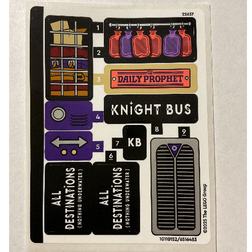 Visuel indicatif Rebrickable de Feuille d’autocollants pour le set 76446-1 (Sticker Sheet for Set 76446-1)