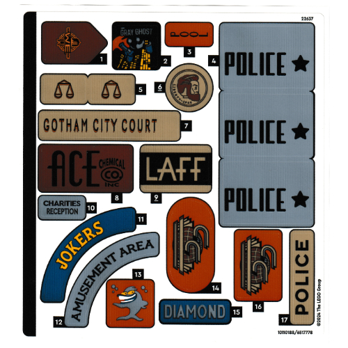Visuel indicatif Rebrickable de Feuille d'autocollant 1 pour coffret 76271-1 (Sticker Sheet 1 for Set 76271-1)