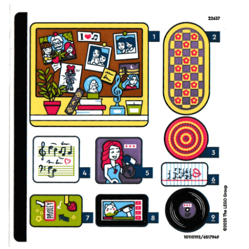 Visuel indicatif Rebrickable de Feuille d’autocollants pour le set 42647-1 (Sticker Sheet for Set 42647-1)