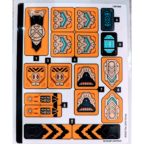 Visuel indicatif Rebrickable de Feuille d’autocollants pour le set 71833-1 (Sticker Sheet for Set 71833-1)