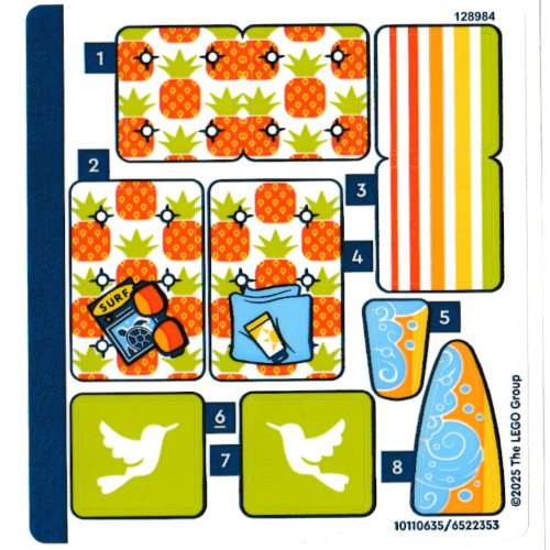 Visuel indicatif Rebrickable de Feuille d’autocollants pour le set 42641-1 (Sticker Sheet for Set 42641-1)