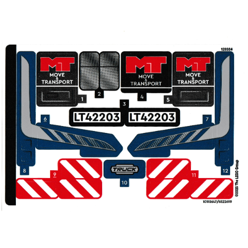 Visuel indicatif Rebrickable de Feuille d’autocollants pour le set 42203-1 (Sticker Sheet for Set 42203-1)