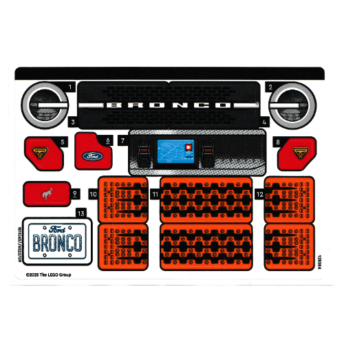 Visuel indicatif Rebrickable de Feuille d’autocollants pour le set 42213-1 (Sticker Sheet for Set 42213-1)