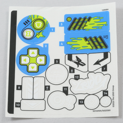 Visuel indicatif Rebrickable de Feuille d’autocollants pour le set 71491-1 (Sticker Sheet for Set 71491-1)