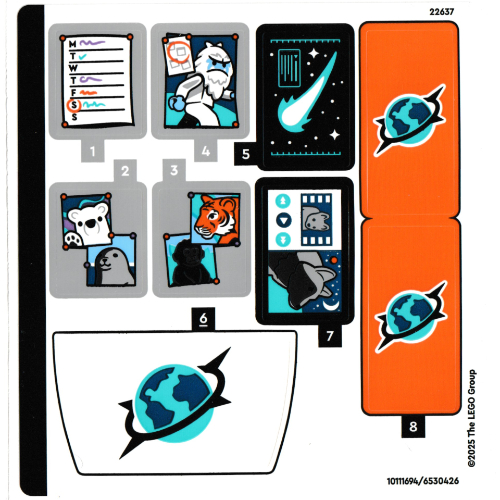 Visuel indicatif Rebrickable de Feuille d’autocollants pour le set 60471-1 (Sticker Sheet for Set 60471-1)