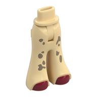 Visuel indicatif Rebrickable de Bassin mini-poupée et pantalon grand avec des chaussures rouge foncé, des taches de beige foncé motif imprimé (Minidoll Hips and Wide Pants with Dark Red Shoes, Dark Tan Stains Print)