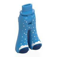 Visuel indicatif Rebrickable de Bassin mini-poupée et pantalon grand avec des orteils bleu foncé, motif blanc imprimé neige (Minidoll Hips and Wide Pants with Dark Blue Toes, White Snow Print)