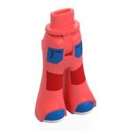 Visuel indicatif Rebrickable de Mini-poupée bassin et pantalon grand avec poches bleues, chaussures, rouge genou panneaux motif imprimé (Minidoll Hips and Wide Pants with Blue Pockets, Shoes, Red Knee Panels Print)