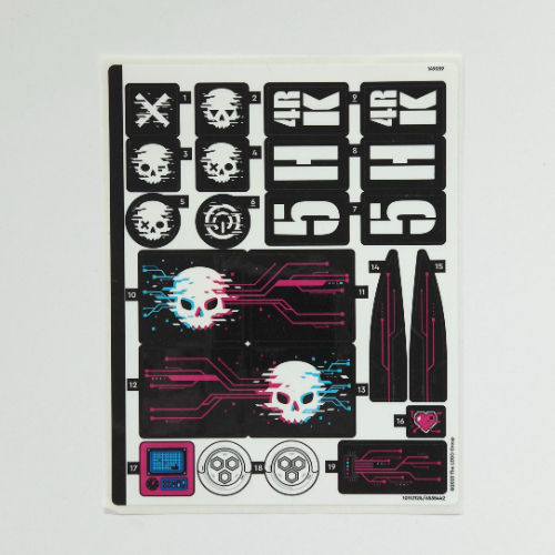 Visuel indicatif Rebrickable de Feuille d’autocollants pour le set 71500-1 (Sticker Sheet for Set 71500-1)