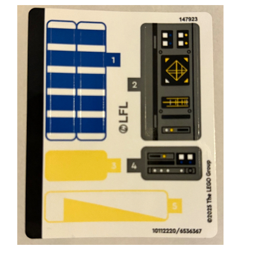 Visuel indicatif Rebrickable de Feuille d’autocollants pour le set 75399-1 (Sticker Sheet for Set 75399-1)