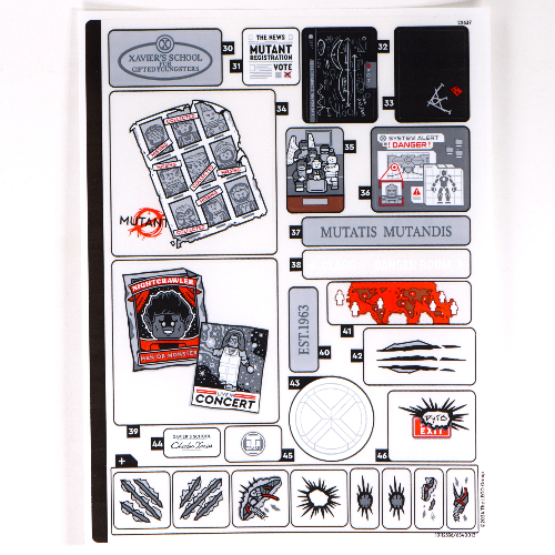 Visuel indicatif Rebrickable de Feuille d'autocollant 2 pour coffret 76294-1 (Sticker Sheet 2 for Set 76294-1)