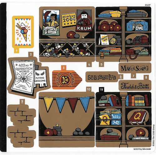 Visuel indicatif Rebrickable de Feuille d'autocollant 1 pour coffret 76452-1 (Sticker Sheet 1 for Set 76452-1)
