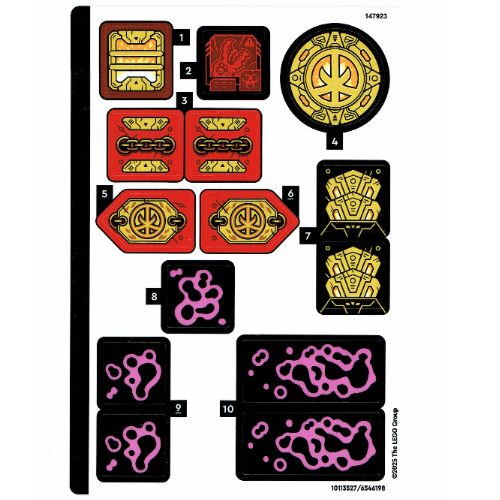 Visuel indicatif Rebrickable de Feuille d’autocollants pour le set 71846-1 (Sticker Sheet for Set 71846-1)