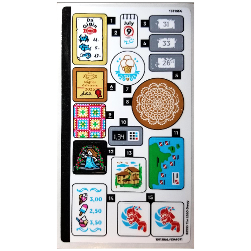 Visuel indicatif Rebrickable de Feuille d’autocollants pour le set 21359-1 (Sticker Sheet for Set 21359-1)