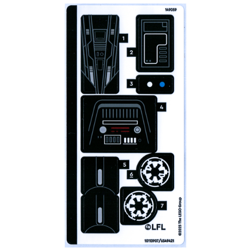 Visuel indicatif Rebrickable de Feuille d’autocollants pour le set 75434-1 (Sticker Sheet for Set 75434-1)