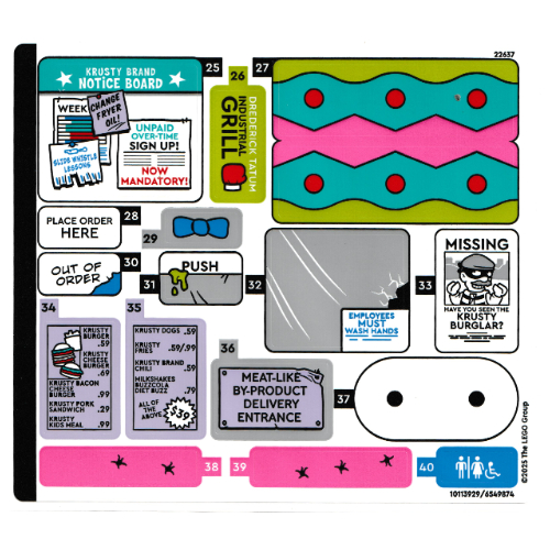 Visuel indicatif Rebrickable de Feuille d'autocollant 2 pour coffret 10352-1 (Sticker Sheet 2 for Set 10352-1)