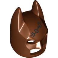 Masque, cagoule Batman, coutures noires motif imprimé (Mask, Batman Cowl, Black Stitched Seams Print)
