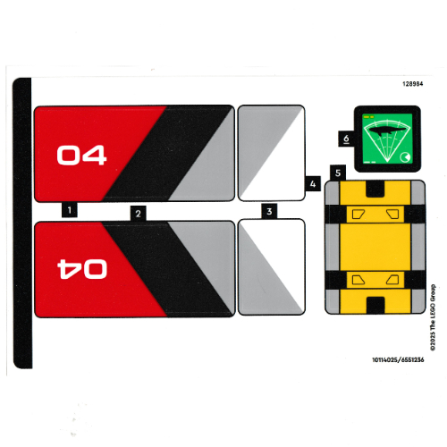 Visuel indicatif Rebrickable de Feuille d’autocollants pour le set 76974-1 (Sticker Sheet for Set 76974-1)