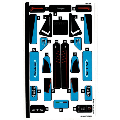 Visuel indicatif Rebrickable de Feuille d'autocollant 1 pour coffret 77238-1 (Sticker Sheet 1 for Set 77238-1)
