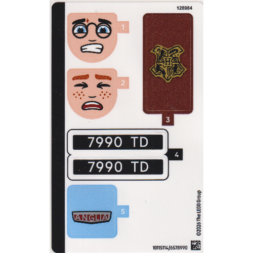 Visuel indicatif Rebrickable de Feuille d’autocollants pour le set 76470-1 (Sticker Sheet for Set 76470-1)