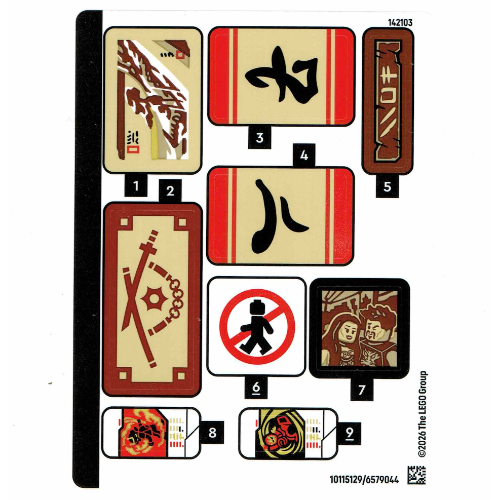 Visuel indicatif Rebrickable de Feuille d’autocollants pour le set 71858-1 (Sticker Sheet for Set 71858-1)