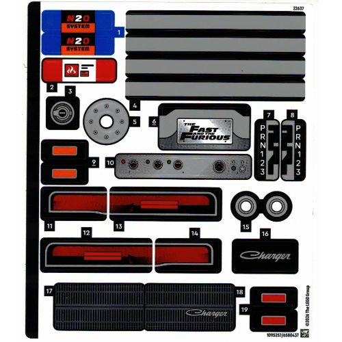 Visuel indicatif Rebrickable de Feuille d’autocollants pour le set 42231-1 (Sticker Sheet for Set 42231-1)