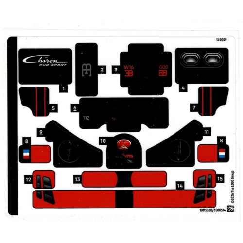 Visuel indicatif Rebrickable de Feuille d’autocollants pour le set 42222-1 (Sticker Sheet for Set 42222-1)