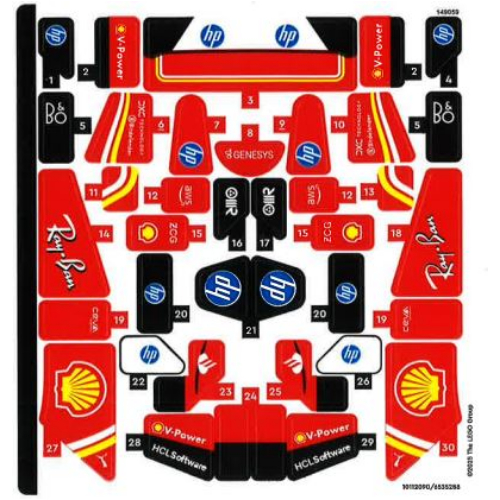 Visuel indicatif Rebrickable de Feuille d’autocollants pour le set 77242-1 (Sticker Sheet for Set 77242-1)