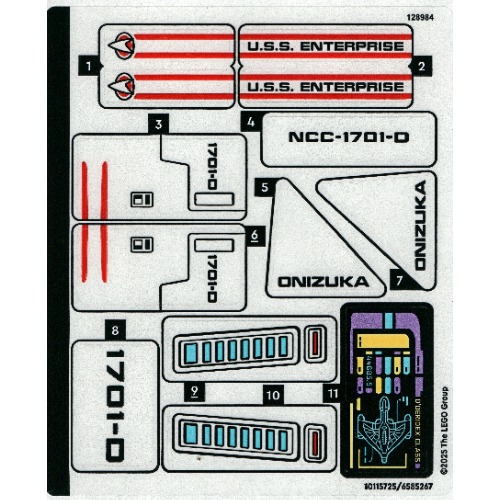 Visuel indicatif Rebrickable de Feuille d’autocollants pour le set 40768-1 (Sticker Sheet for Set 40768-1)