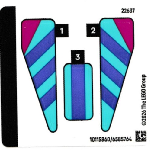 Visuel indicatif Rebrickable de Feuille d'autocollant 1 pour l'ensemble 30734-1 (Sticker Sheet 1 for Set 30734-1)