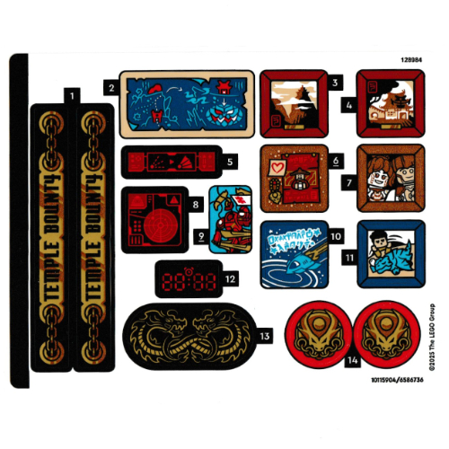Visuel indicatif Rebrickable de Feuille d’autocollants pour le set 71848-1 (Sticker Sheet for Set 71848-1)