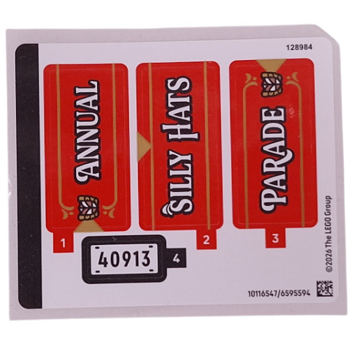 Visuel indicatif Rebrickable de Feuille d’autocollants pour le set 40913-1 (Sticker Sheet for Set 40913-1)