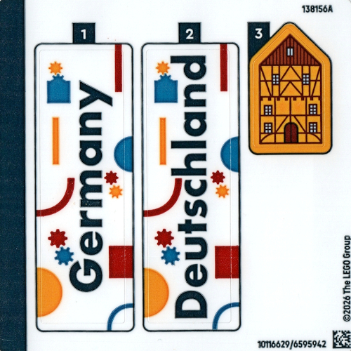 Visuel indicatif Rebrickable de Feuille d’autocollants pour le set 40954-1 (Sticker Sheet for Set 40954-1)