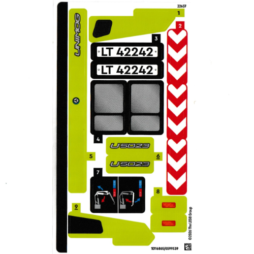 Visuel indicatif Rebrickable de Feuille d’autocollants pour le set 42242-1 (Sticker Sheet for Set 42242-1)