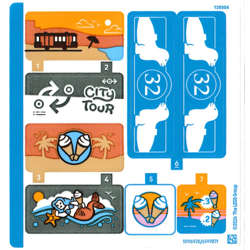 Visuel indicatif Rebrickable de Feuille d’autocollants pour le set 60506-1 (Sticker Sheet for Set 60506-1)