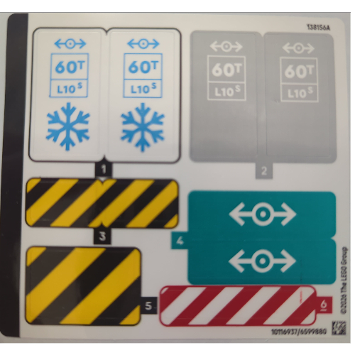 Visuel indicatif Rebrickable de Feuille d’autocollants pour le set 60509-1 (Sticker Sheet for Set 60509-1)
