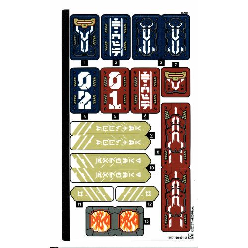 Visuel indicatif Rebrickable de Feuille d’autocollants pour le set 71870-1 (Sticker Sheet for Set 71870-1)