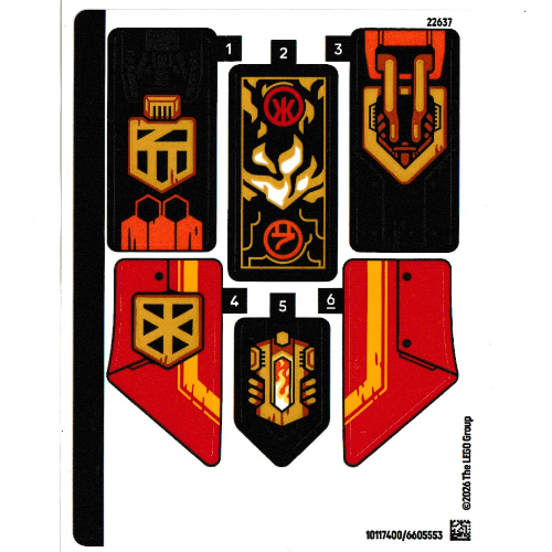 Visuel indicatif Rebrickable de Feuille d’autocollants pour le set 71864-1 (Sticker Sheet for Set 71864-1)