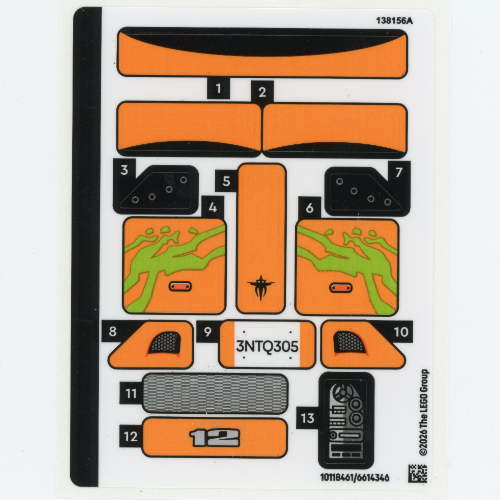Visuel indicatif Rebrickable de Feuille d’autocollants pour le set 77260-1 (Sticker Sheet for Set 77260-1)