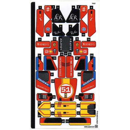 Visuel indicatif Rebrickable de Feuille d’autocollants pour le set 77261-1 (Sticker Sheet for Set 77261-1)