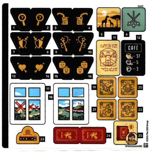 Visuel indicatif Rebrickable de Feuille d’autocollants pour le set 11379-1 (Sticker Sheet for Set 11379-1)