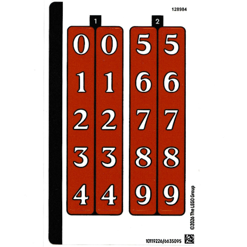 Visuel indicatif Rebrickable de Feuille d’autocollants pour le set 40874-1 (Sticker Sheet for Set 40874-1)