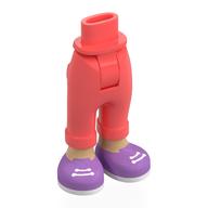 Bassin mini-poupée et pantalon plié avec des jambes beige chaudes, des chaussures lavande moyen, des lacets blancs imprimé (Minidoll Hips and Folded Trousers with Warm Tan Legs, Medium Lavender Shoes, White Laces Print)