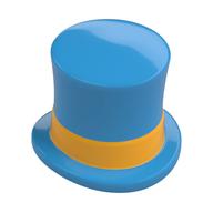 Chapeau haut avec motif imprimé bande orange vif (Top Hat with Bright Light Orange Band Print)