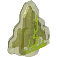 Visuel indicatif Rebrickable de Roche 1 x 2 cristal étagé avec motif imprimé gaz marécage vert foncé (Rock 1 x 2 Crystal Stepped with Dark Green Swamp Gas Print)