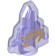 Visuel indicatif Rebrickable de Roche 1 x 2 cristal stepted avec motif imprimé œil d'Horus égyptien or (Rock 1 x 2 Crystal Stepped with Gold Egyptian Eye of Horus Print)